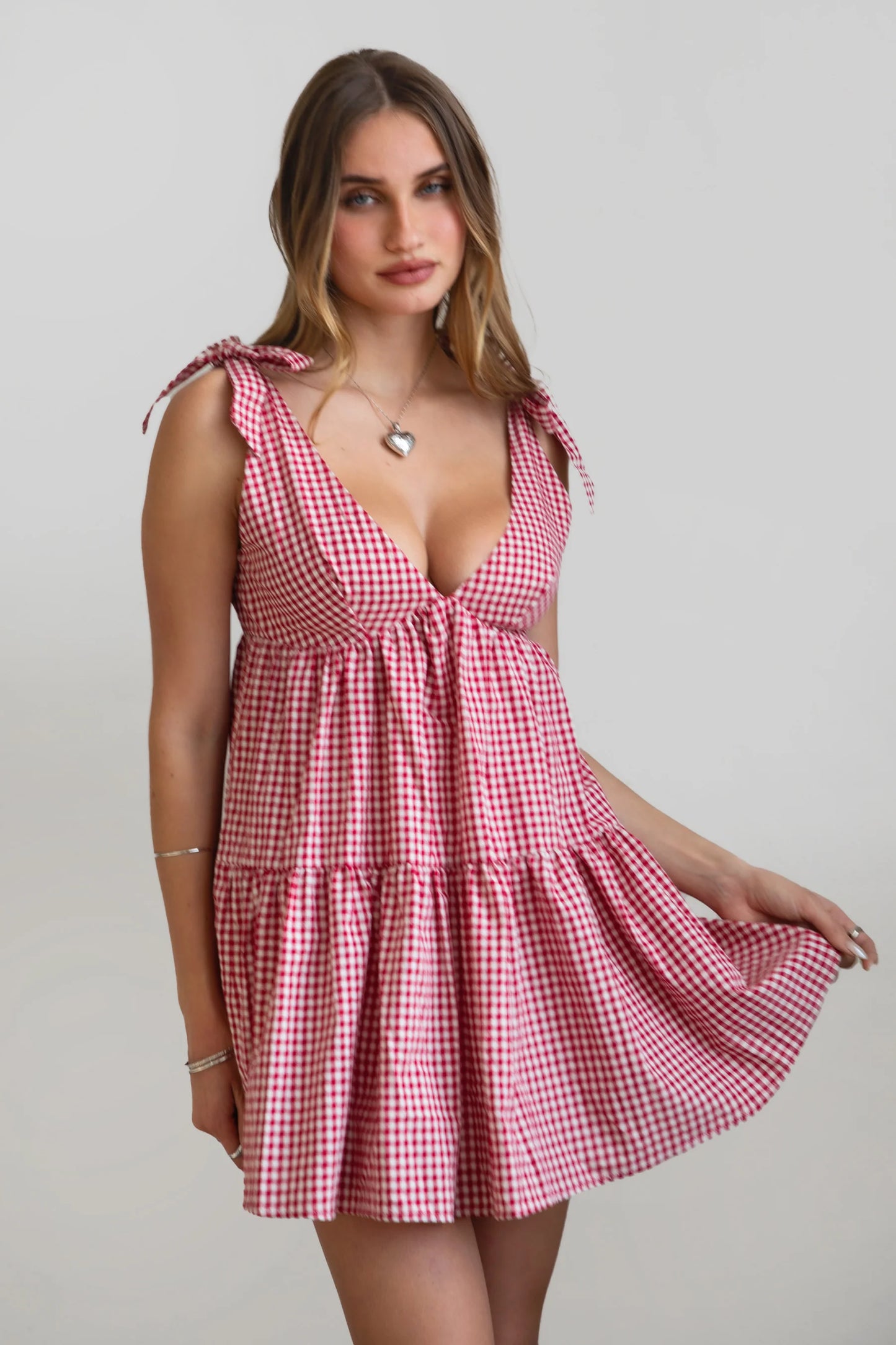 Brea Linen Gingham Mini Dress
