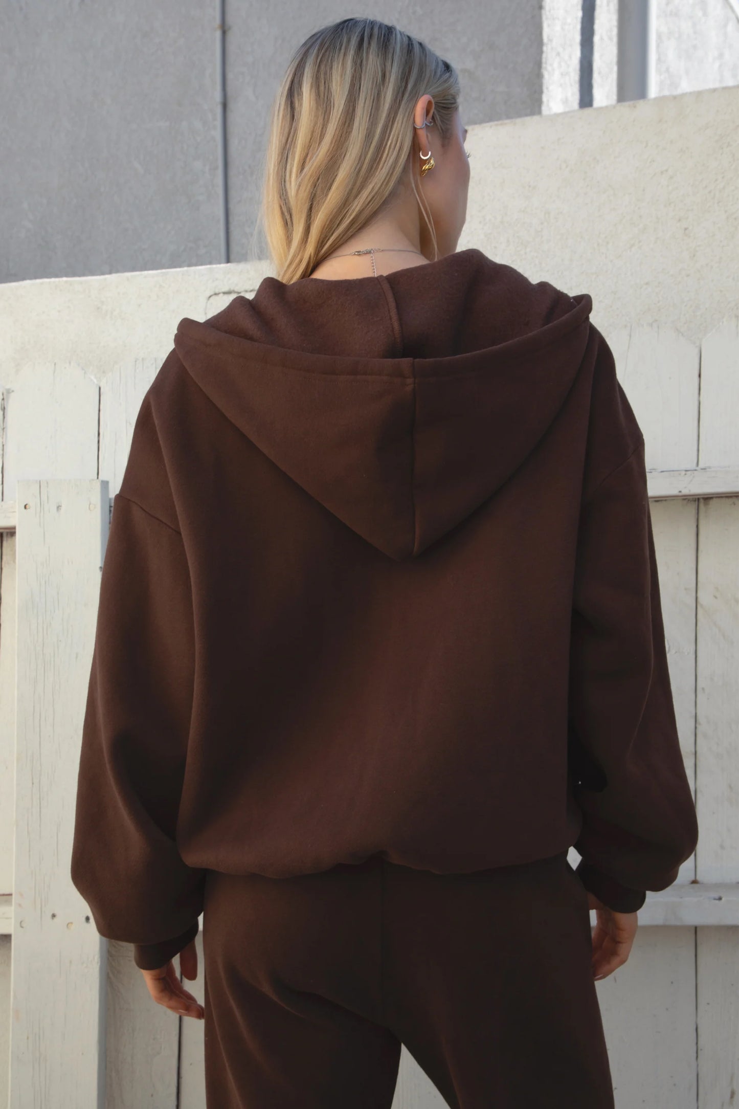 Oversized Cocoa Zip Up Hoodie