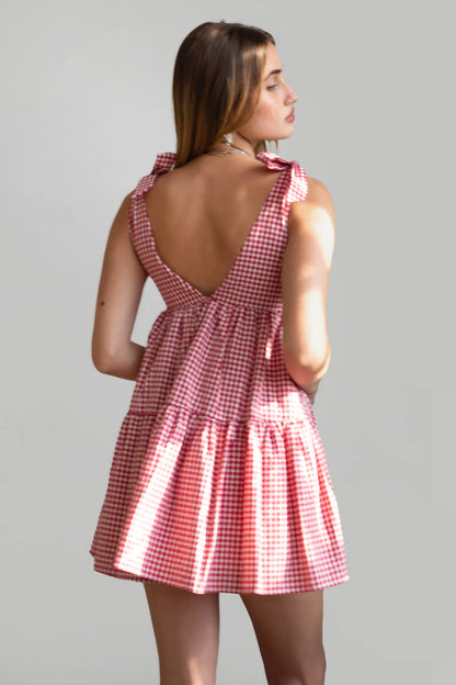 Brea Linen Gingham Mini Dress