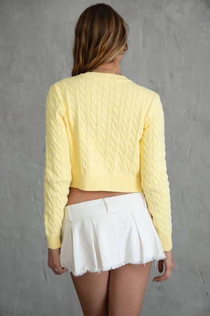 Noah Cable Knit Cardigan Top