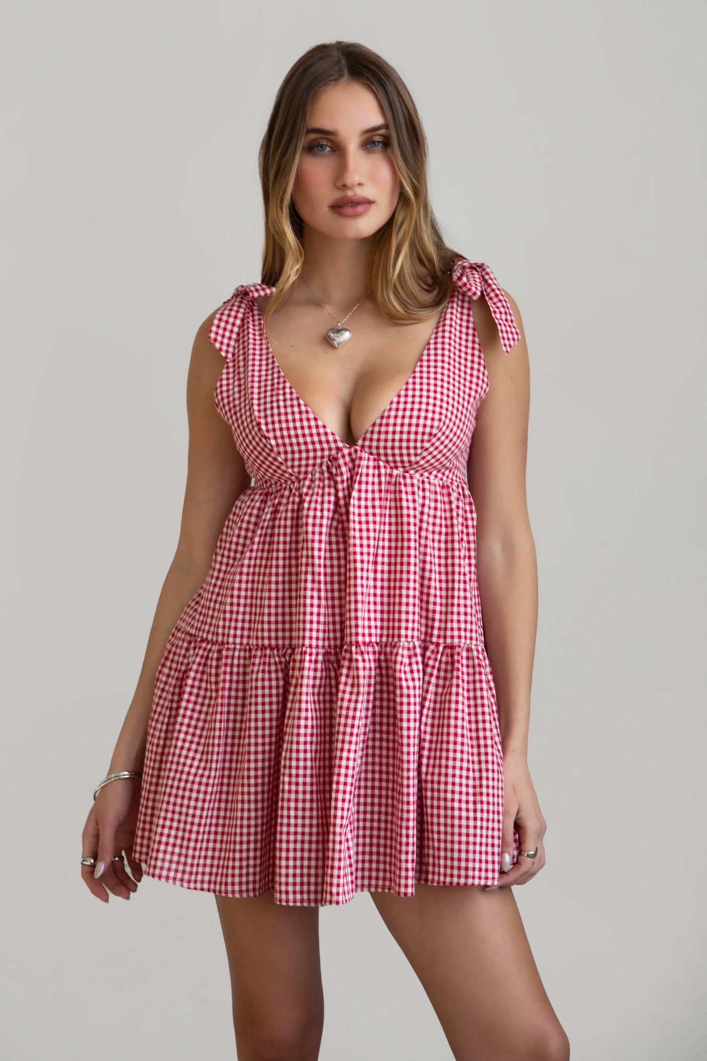 Brea Linen Gingham Mini Dress