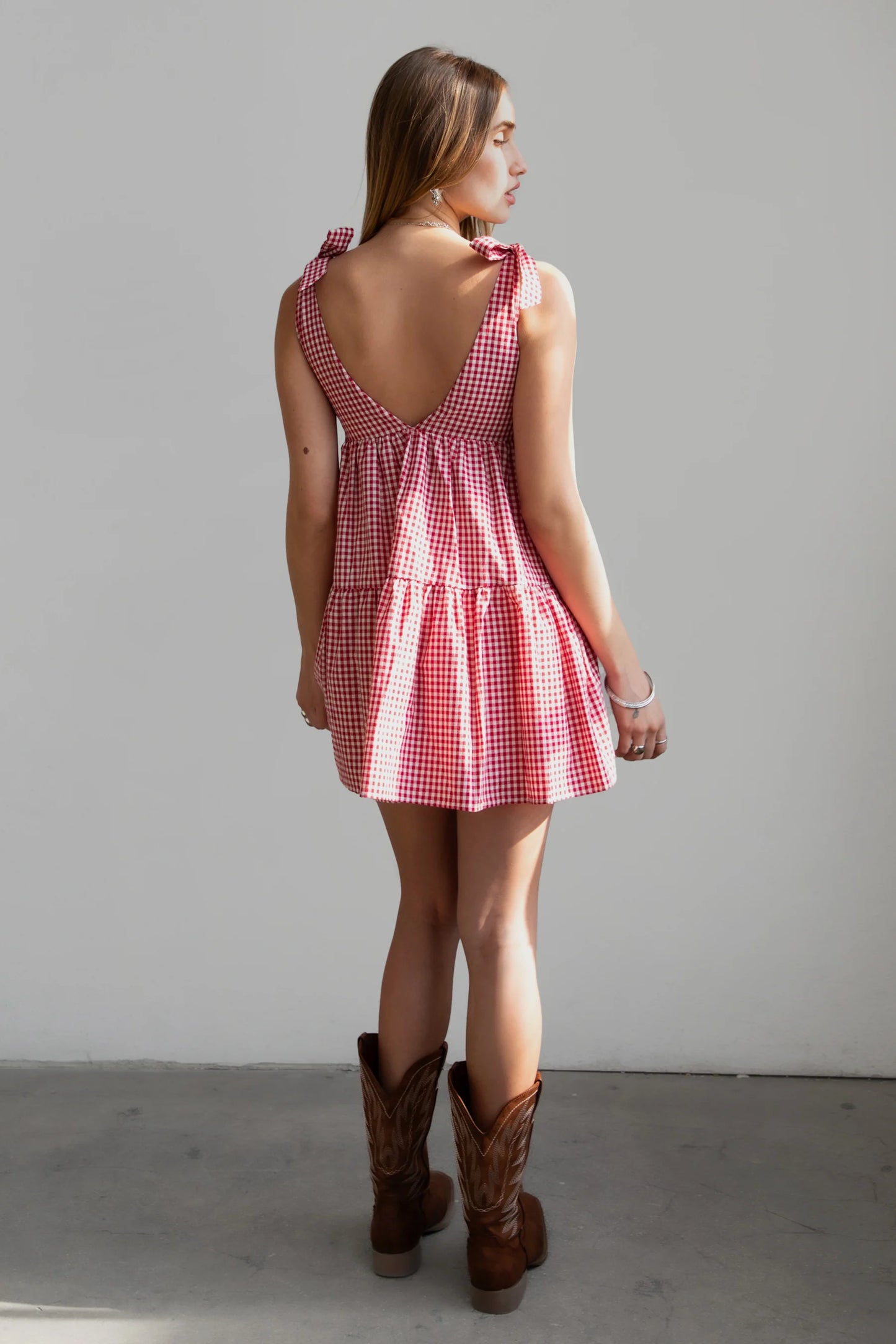 Brea Linen Gingham Mini Dress