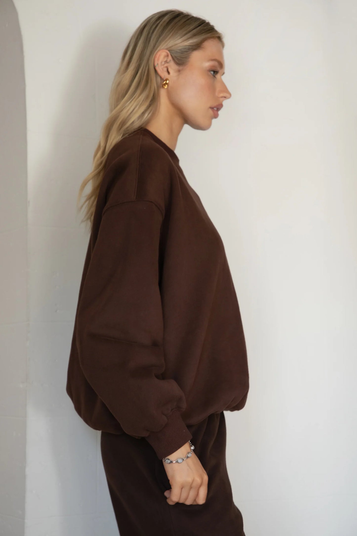 Oversized Cacao Crewneck Pullover